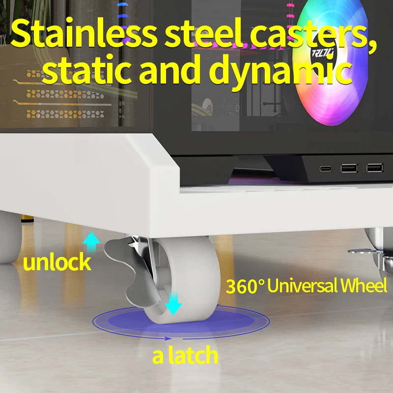 036-B01 Expandable Plastic CPU Dual Level Stand Laptop Stand with Printer Tray Convenient and Practical Workspace Accessory