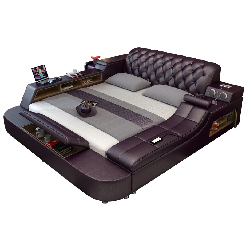 Роскошная мебель для спальни в европейском стиле кожаная Массажная кровать
