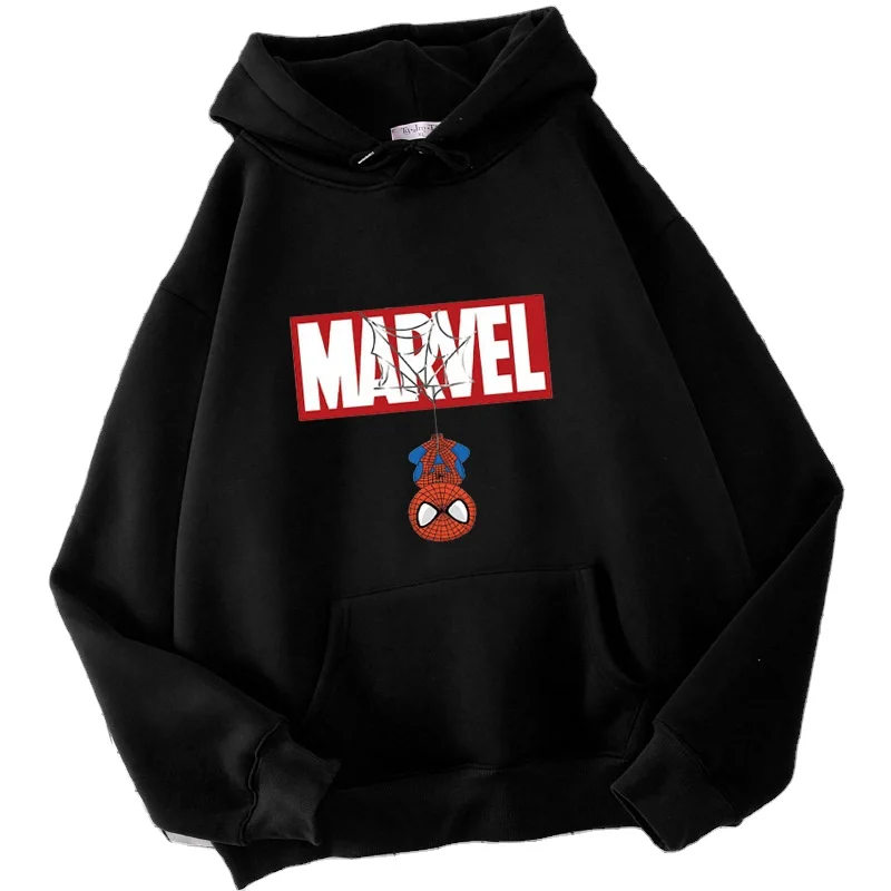 Wholesale Avenger Marvel Spiderman Harajuku Style Cartoon Print Men Pullover Hoodies