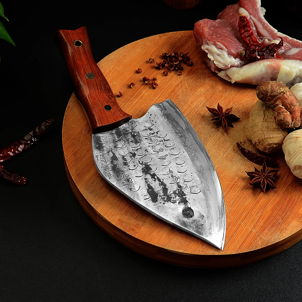 Xingye Kitchen Knives Wholesale Fish Pattern Luxury Durable Heavy Duty Cleaver High Carbon Steel Forged Chef Knife Handmade