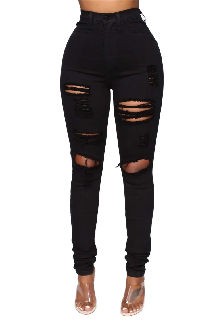 Buy-jeans-in-bulk factory price cheap korean jeans women wholesale wash color skinny slim pencil push up jeans ladies american h