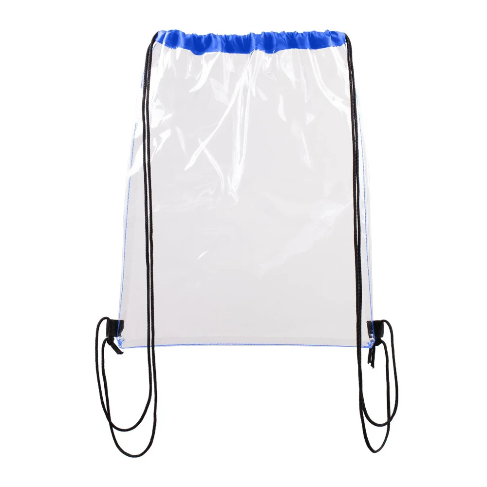 Hot Sale Waterproof Clear Pvc Drawstring Bag Wholesale Custom Logo Plastic Clear Drawstring Backpack For Advertising Gym