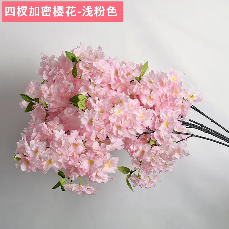Wholesale Long Oriental Cherry White Pink Sakura Flower Silk Artificial Cherry Blossom Branches