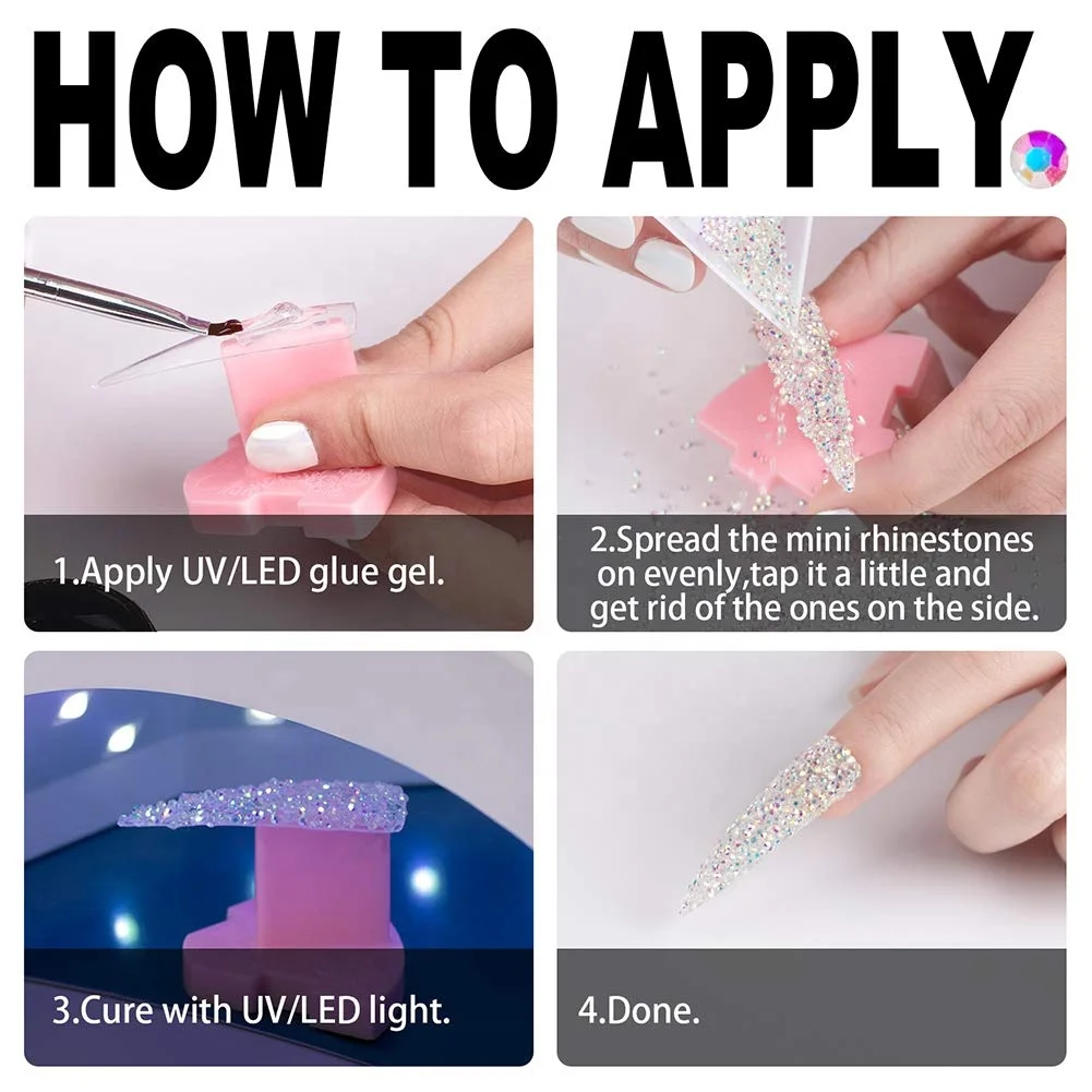 CY 1.2mm Crystal AB Pixie Dust Jar Glass Small Stone Glass Crystal For Nail Art