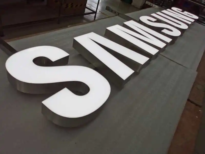 FOG 3D led light sign shopfront stainless steel SAMSUNG hanging led sign logo LED letters for Outdoor advertising
