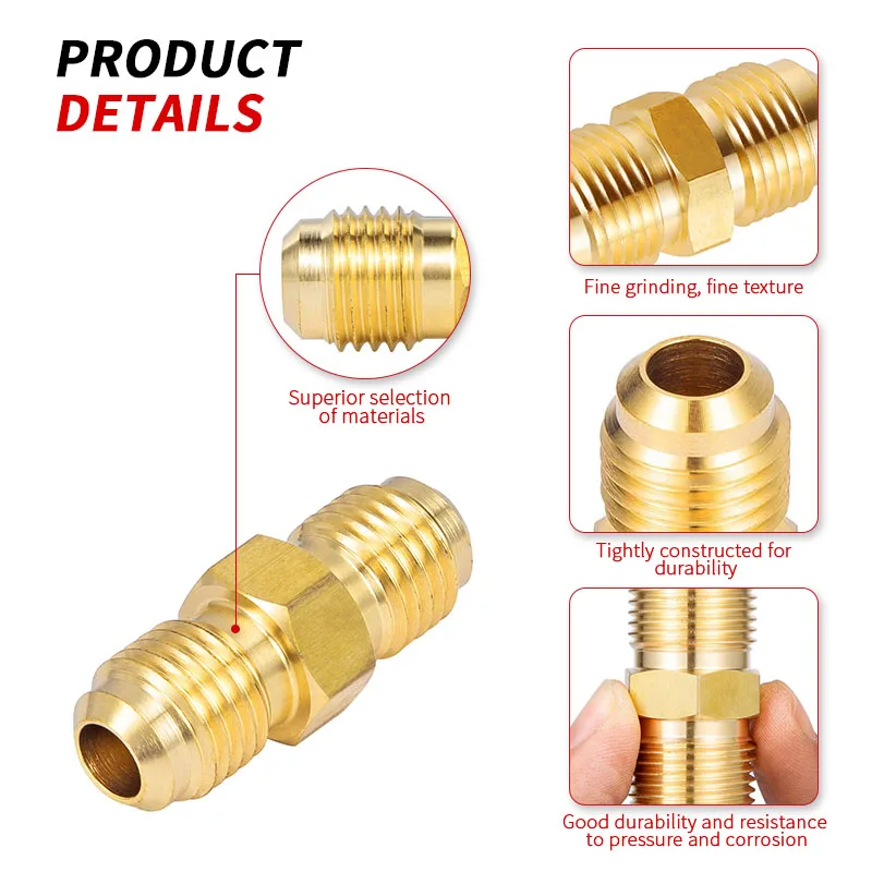Factory Wholesale 3/8 Inch Male Flare Connector Gas Adapter Quick Connect Brass Flare Fitting Garden Hose Connector