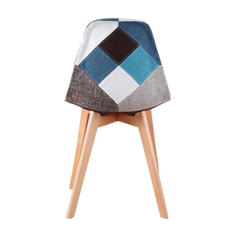 
The Latest Version modern dining Linen stitching cross iron legs Dining Chair 