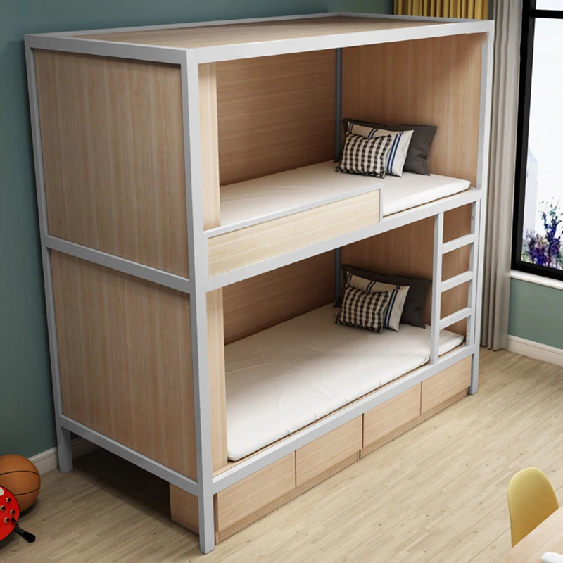 Hostel Adult Double Bunk Bed Steel Fashion Capsule Bunk Bed Double Decker Space Bunk Bed With Curtain For Hotel