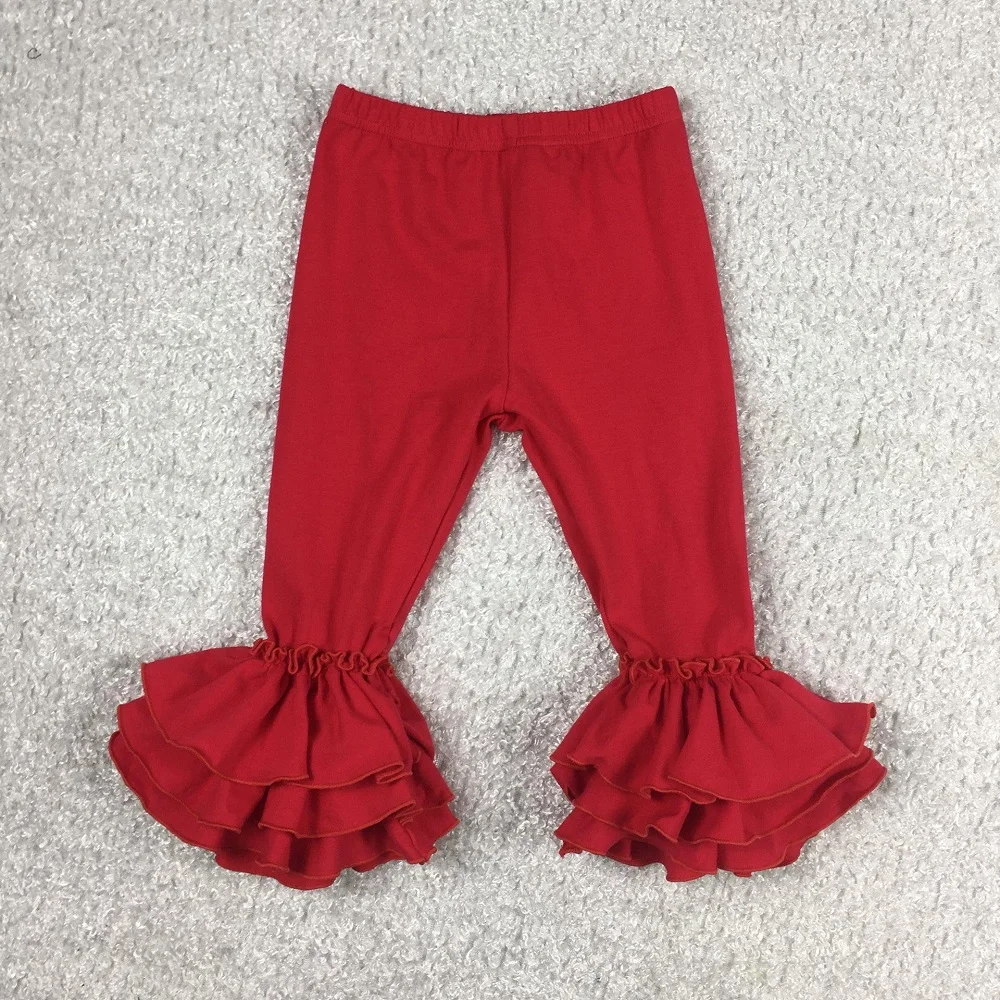 High Quality Baby Cotton Leggings Fall Winter Toddler Girls Solid Icing Ruffle Pants For Kids