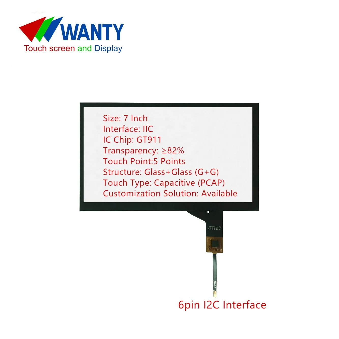 Industrial 7 Inch Wholesale Capacitive 5 Touch Screen 7 Raspberry Pi Touch Screen Panel