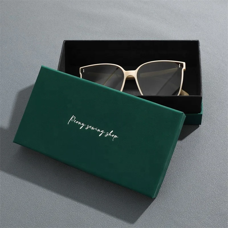 LOGO MOQ 50 PCS New design wholesale glasses case sunglasses black cardboard cheap paper box gift box packaging box