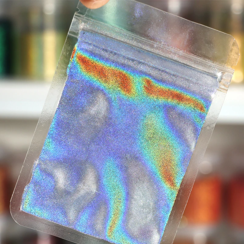 Holographic Auto Paint Pigment Rainbow Hologram Chrome Powder Pigment Flakes Holographic Pigment Powder For Car Paint