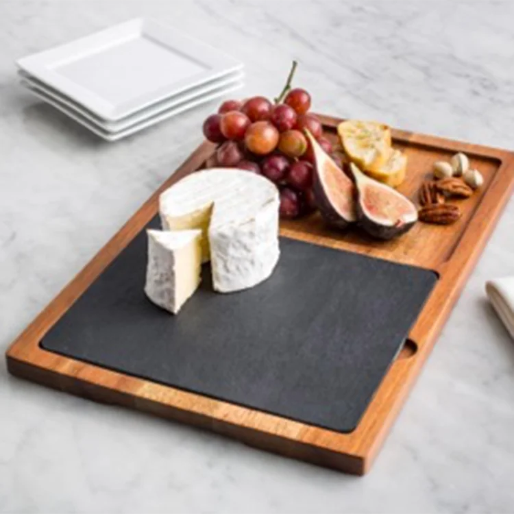 Factory Direct Sales Slate Wooden& Bamboo Cutting board Luxury Cheese Board Set For Kitchen