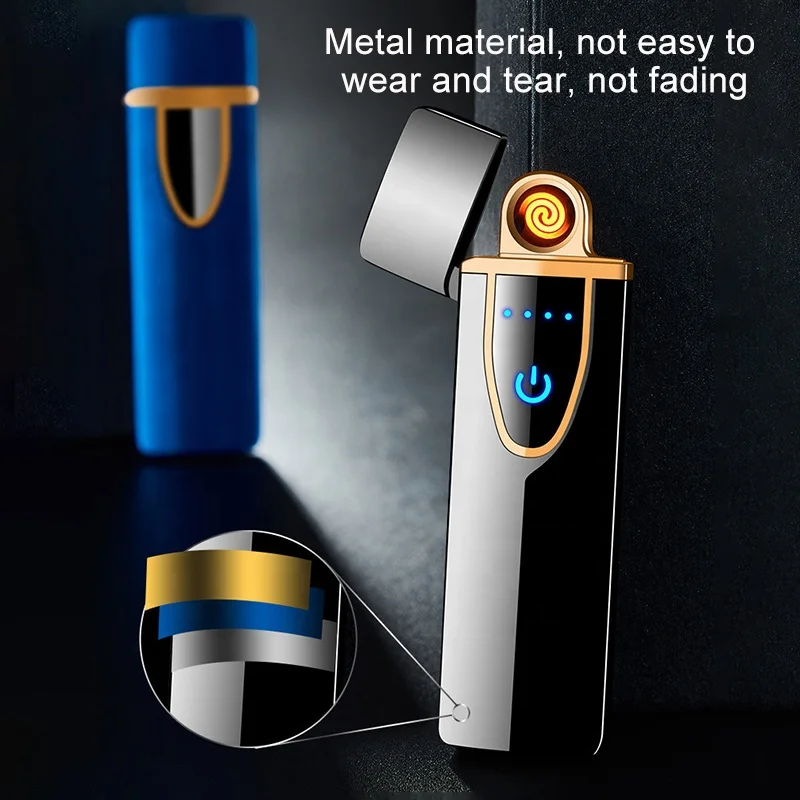 Wholesale BBQ Arc Kitchen Plasma Lighter USB Rechargeable Candle Lighter Flameless Cigarette Slim Electric Lighter