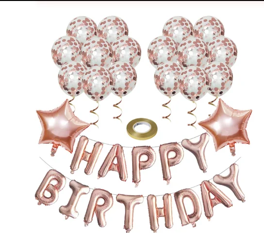 
Happy Birthday Balloons Set Letter Foil Balloons and Latex Balloons for Birthday Party Decoration 