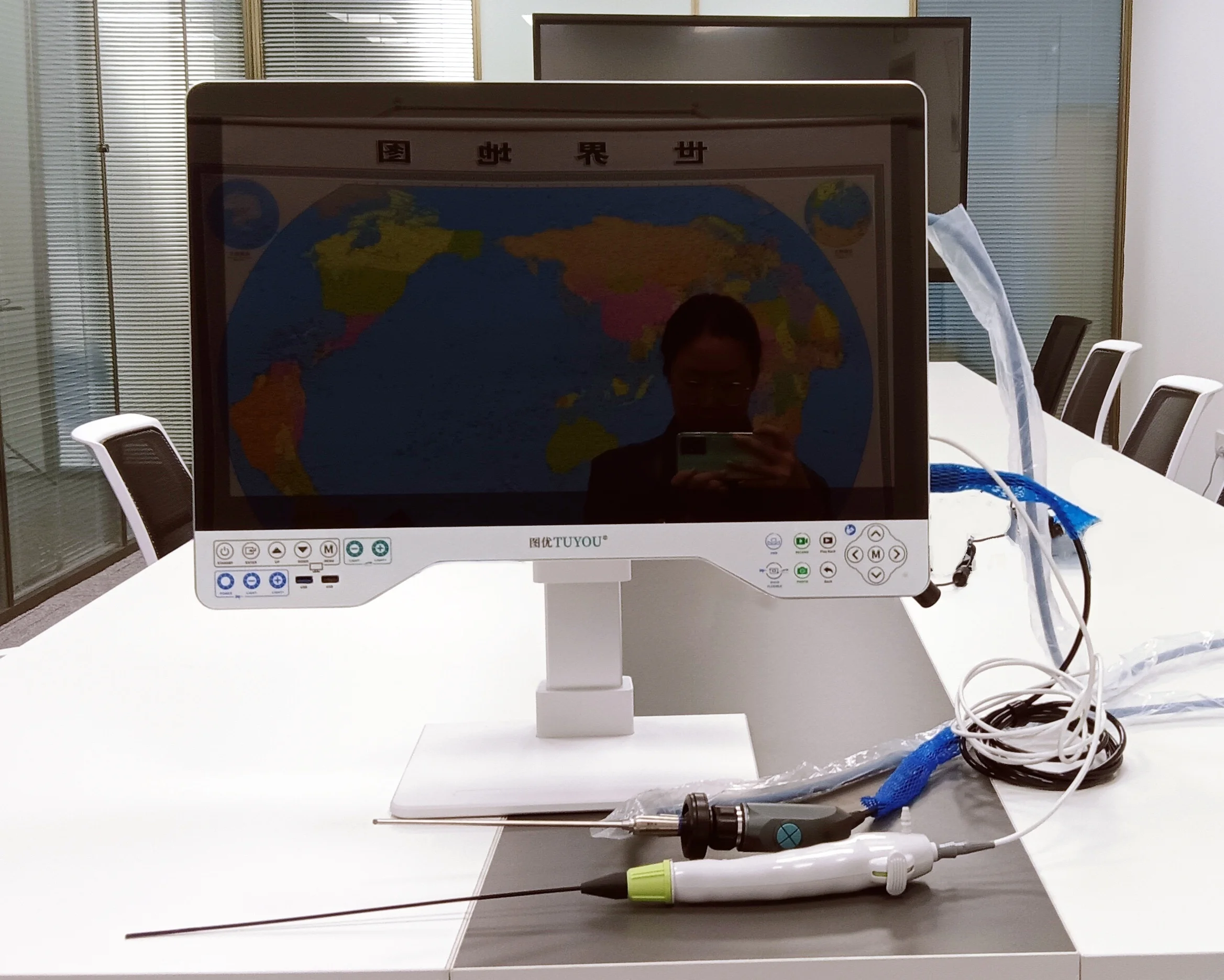 24 Inch 1080P Rigid Flexible  Endoscope Camera System built in  Light Source Record Function all in one endoscope  camera