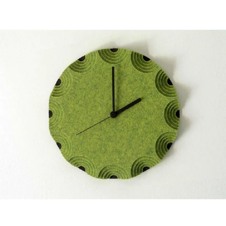 Custom Size Round Circular Felt Dial Face Wall Clock No Glass Panel Whisper Quiet Non-Ticking Quartz Clock Lightweight Clock