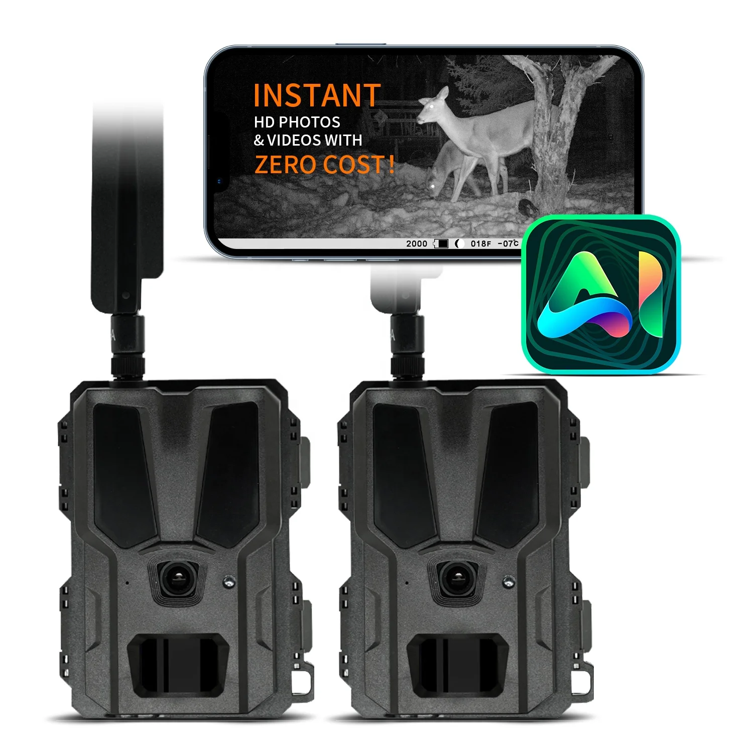 AI powered HD videos wildkamera 4g lte camara caza wildlife camera solar hunting trail camera