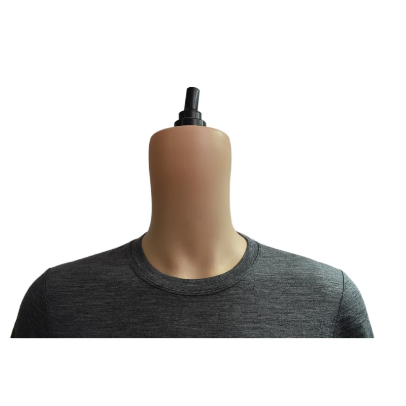  100% Merino Wool Shirt short Sleeve Thermal Plain Round Neck
