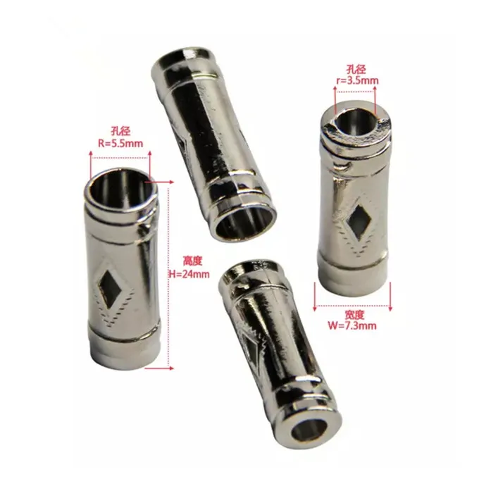 Fashion Flat Decorative Elastic Cord  Zinc Alloy Engraved Custom Bell Stopper  with Metal Ends