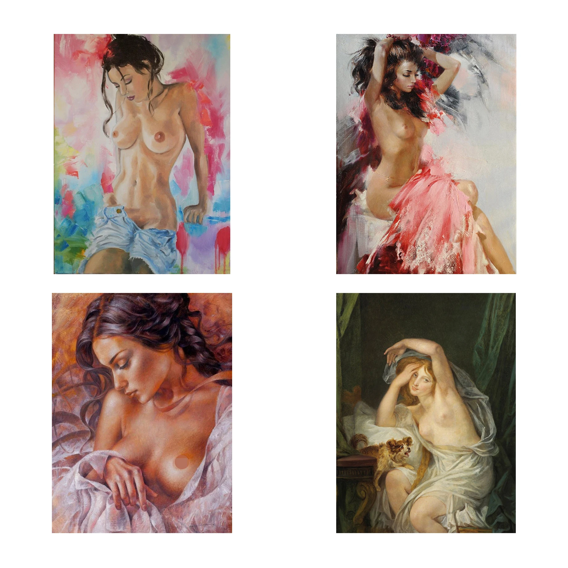  Full Square/Round Diamond Painting Body Art Embroidery Nude Woman Back Nipples Canvas Set 5D Home Decor