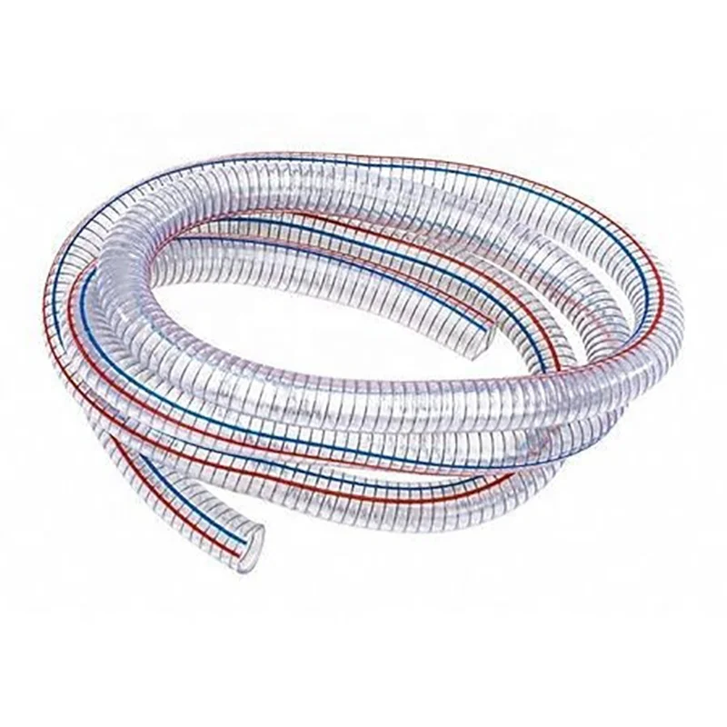 2 3 Inch Clear Flexible Braided Food Grade PVC Spring Steel Wire Spiral Reinforced Hose