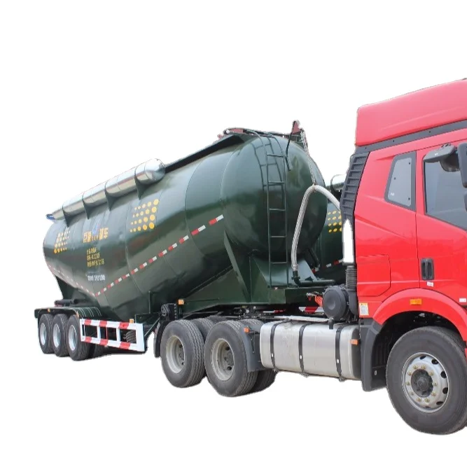 low price 3 Axles 60 Tons Powder Material Carrier Mobile Road Tanker 50CBM Dry Bulk Cement Tank Truck Trailer