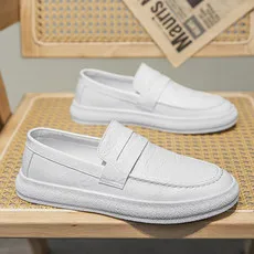 High Quality Lace-up Blank White Types Latest Custom Logo Leather Shoes Men No Brand Skateboarding Shoes