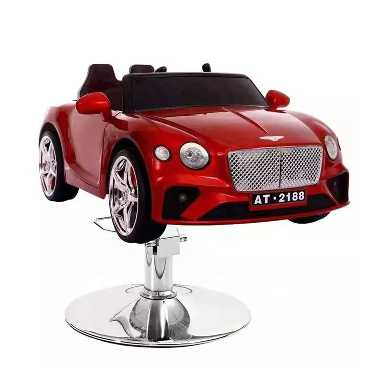 2024 Hot selling kid Barber Chair  Black Unique italian design with car on the top  for Hair Salon Haircut chair barber Chairs