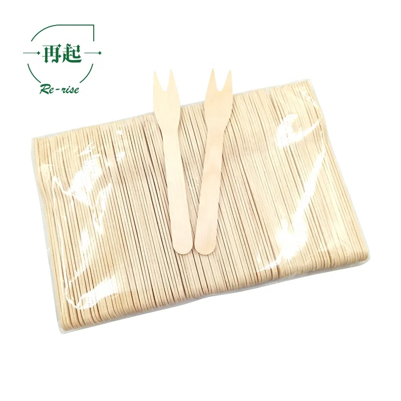 
12cm Eco-friendly Disposable Compostable Wooden Fruit Fork, Chip Fork 