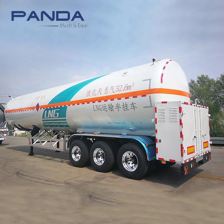 PANDA 3-axle Lng Cryogenic Tank Truck Trailer Lng/ Cng Tanker Semitrailers Vessel Steel Semi-trailer Used Truck Trailers Sale