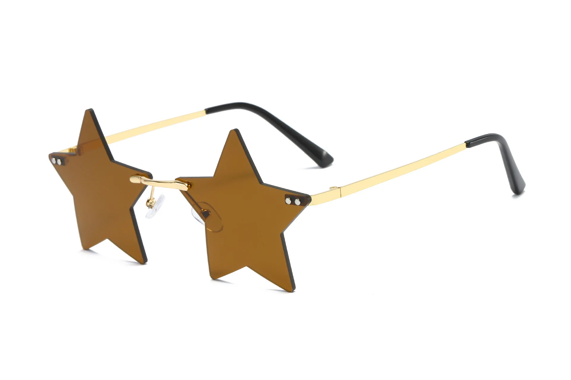 Daihe MJ-053 pink five-pointed star metal fashion Korean large frame custom sunglasses uv400 hip-hop