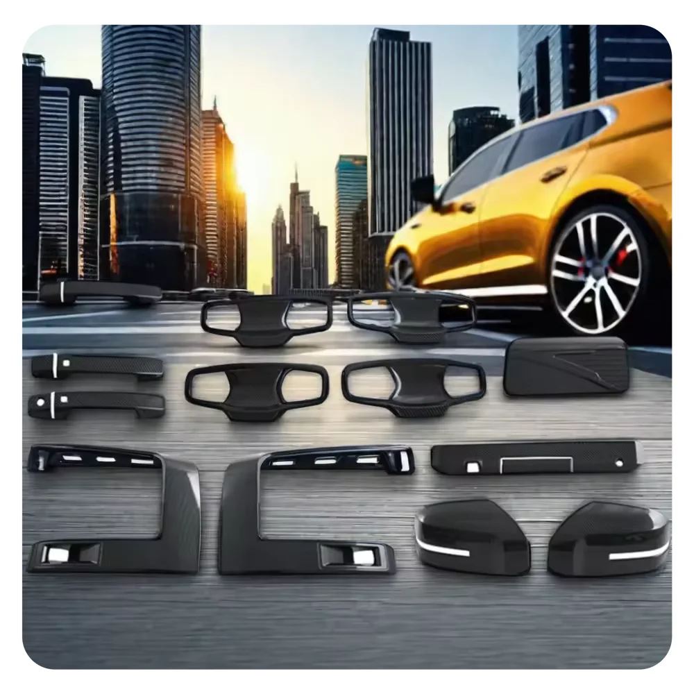 Full Set ABS Carbon Fiber Grain Trim Cover Exterior Accessories Decoration for 2024 Triton L200