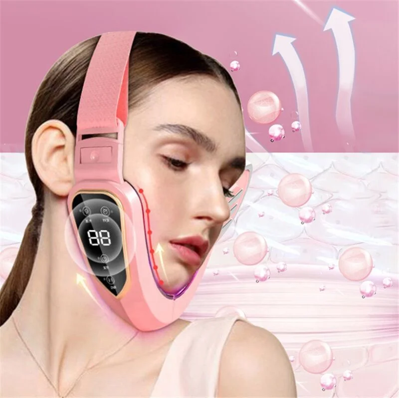 Ems Face Massager Facial Double Chin Remover Led Light Therapy V-shaped Facial Lift Device