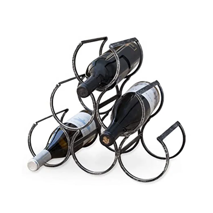 Bar Dining Table Creative Iron rack Wine Bottle Suspension Rope Wine Glass Rack Holder