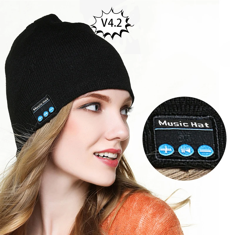 В наличии Беспроводная музыкальная шапка с голубыми зубьями умная шапка для режима «свободные руки» Спортивная уличная гарнитура для музыкальных проигрывателей вязаные шапки для зимы