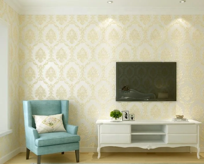 European 3D Non-woven Wallpaper Retro Living Room Bedroom Wallpaper Fine Pressed Stereo Relief Retro Home Decoration Decorative