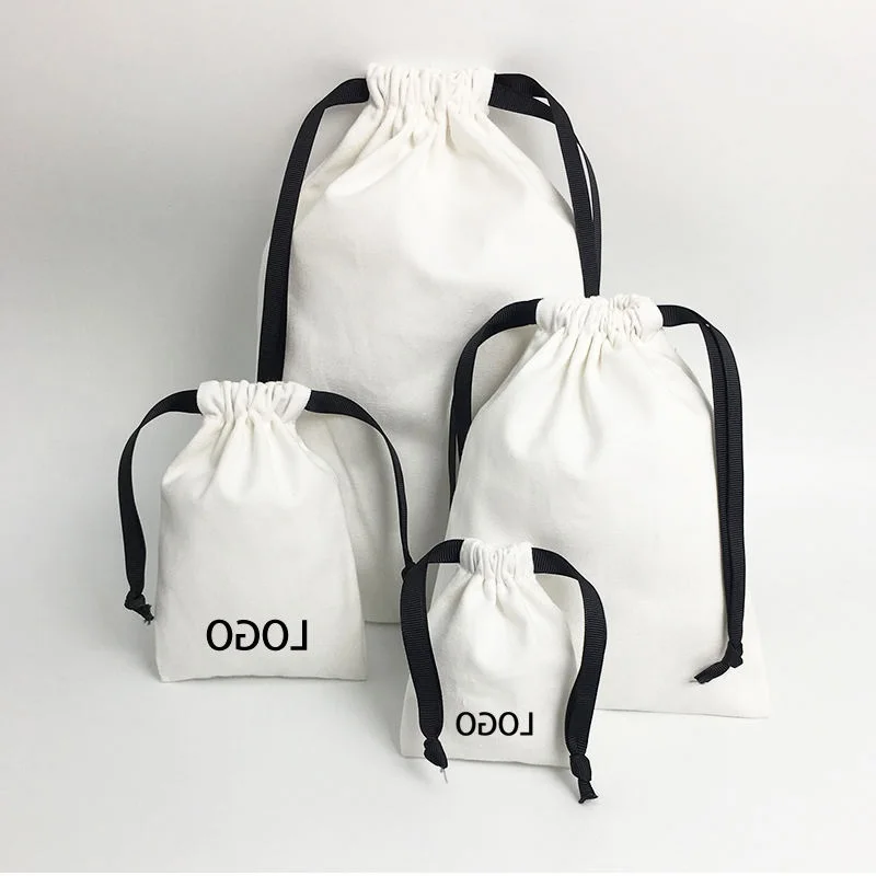 Wholesale Promotional Eco Friendly Storage Custom Logo Printed Gift Soap Linen Candle Canvas Pouch Cotton Drawstring Dust Bag