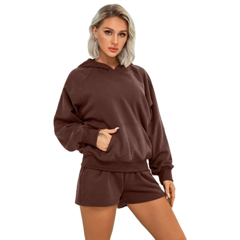 Outdoor loose hoodies sweatsuit European and American style hip-hop front pocket women sport sweatshirt