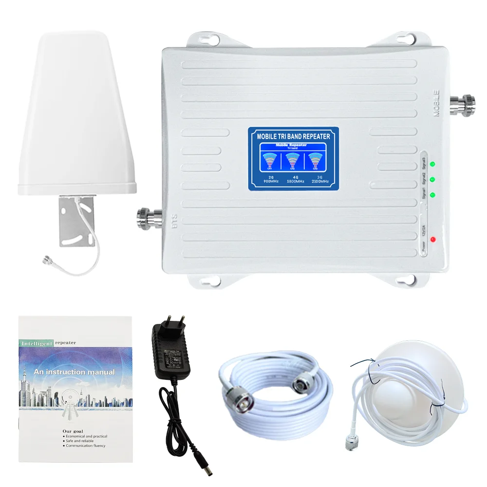 3-Band  GSM DCS WCDMA 3G 4G Cell Phone Signal Booster Network Booster Mobile Repeaters Signal Amplifiers