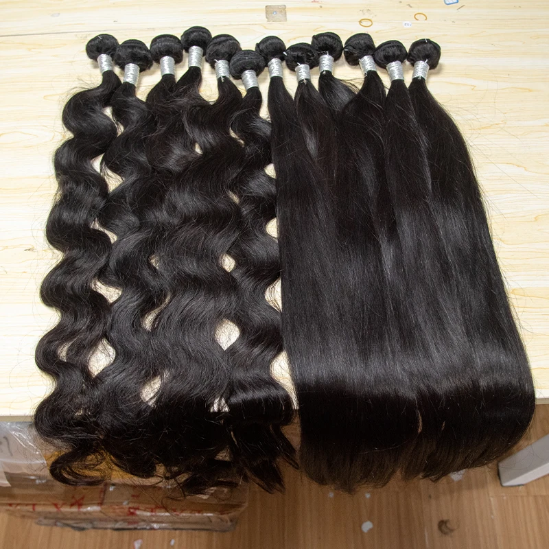 Hot sell 100% cuticle aligned hair virgin human hair bundles with a lace closure