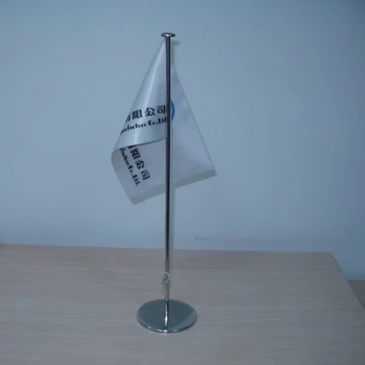 Stainless steel table mini flags office decoration double side printed custom logo national country table flag stand