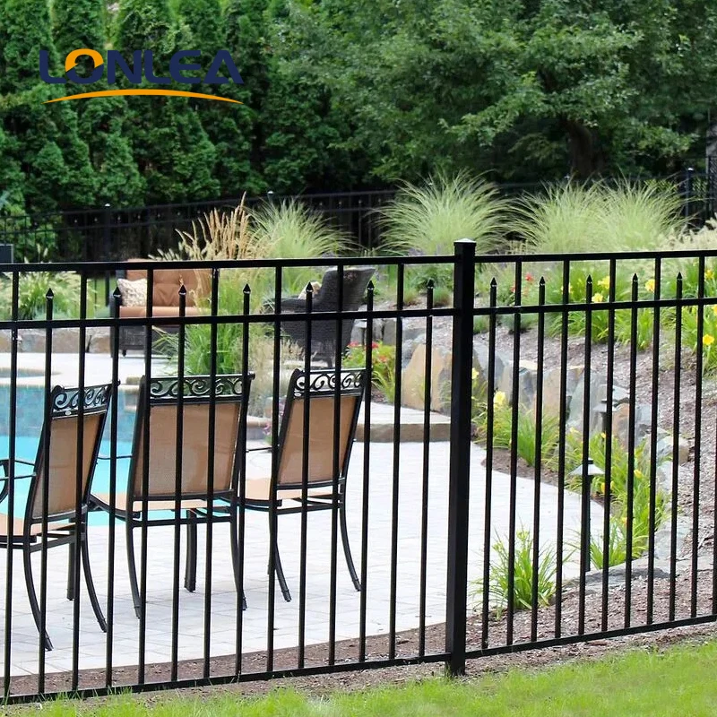 Modern Wrought Iron Design Fencing Galvanized Steel Garden Balcony Panel Metal Fence