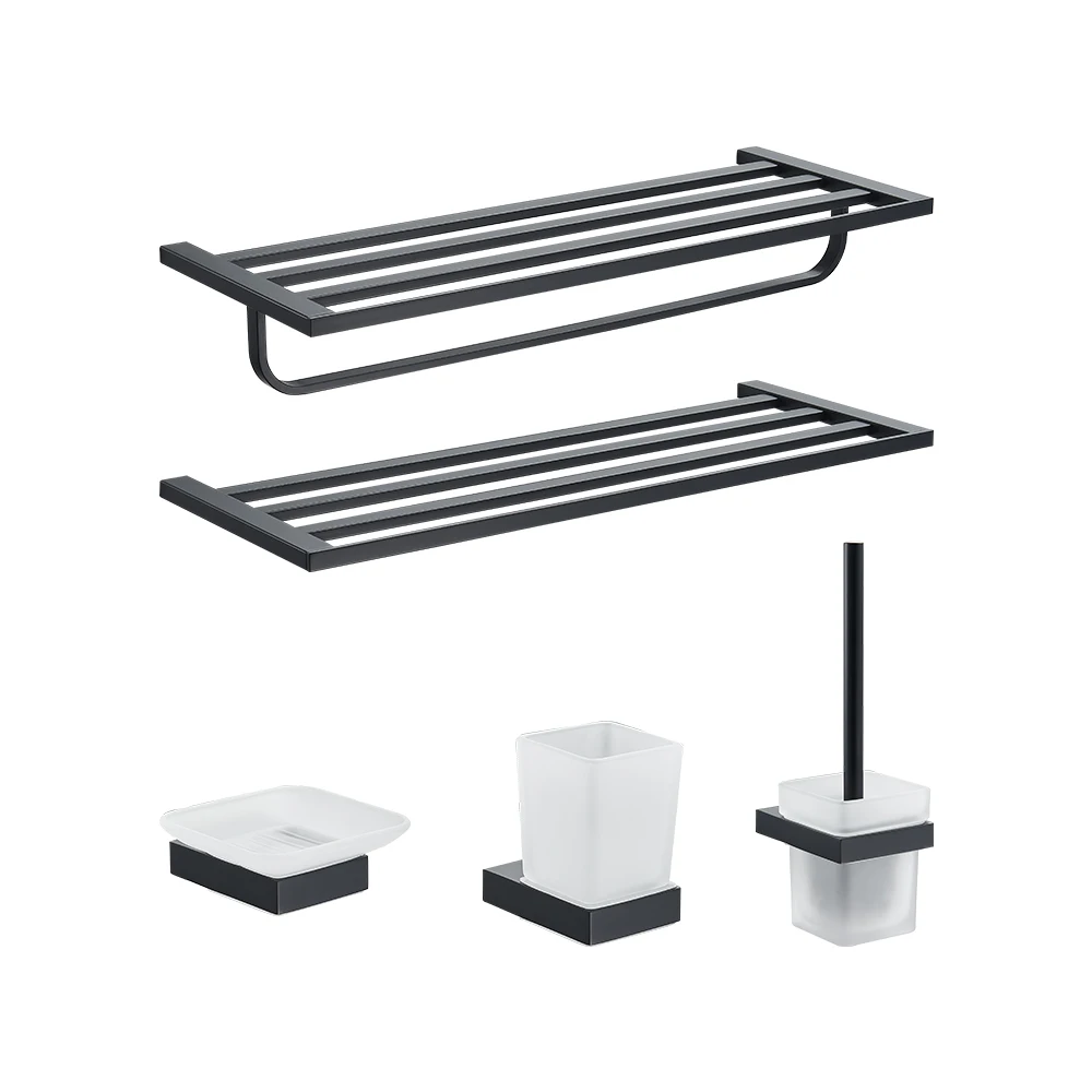 High Quality SUS 304 black Bathroom Accessory Fittings And Bathroom Accessories Hardware Set
