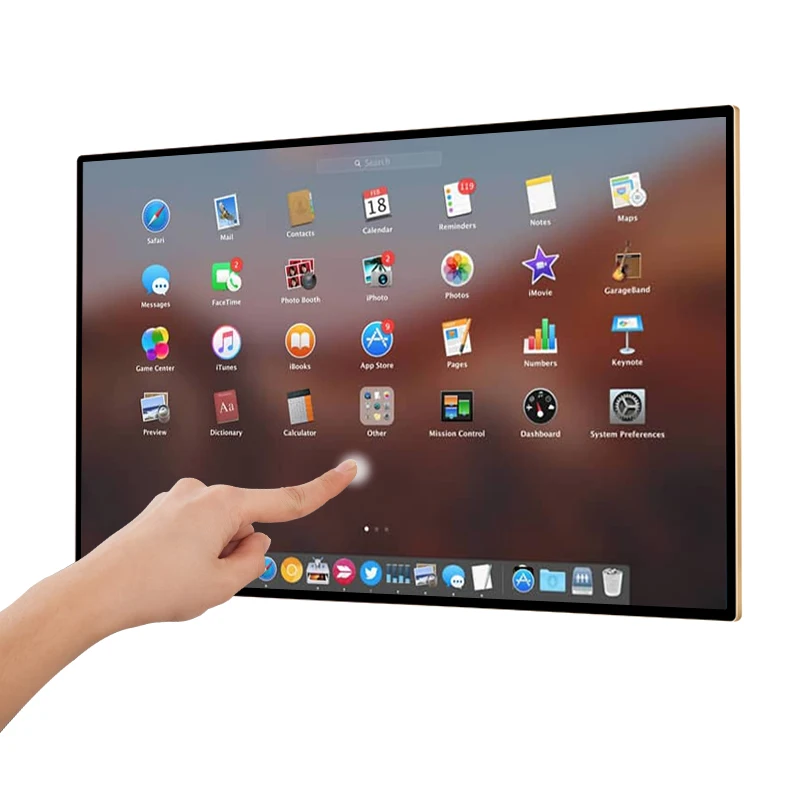 All-in-One 21.5 32 43 Inch Industrial Monitor Capacitive Wall-Mounted Touch Screen for Education Shopping Malls Wayfinding SDK