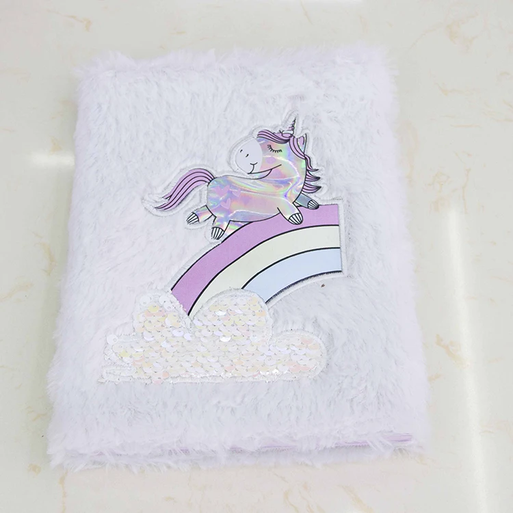 Wholesale factory custom cartoon plush decorative notebook for student