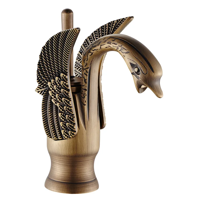 All Copper Antique Basin Faucet Animal Above Counter Taps Hot and Cold Water Mixer Lavatory