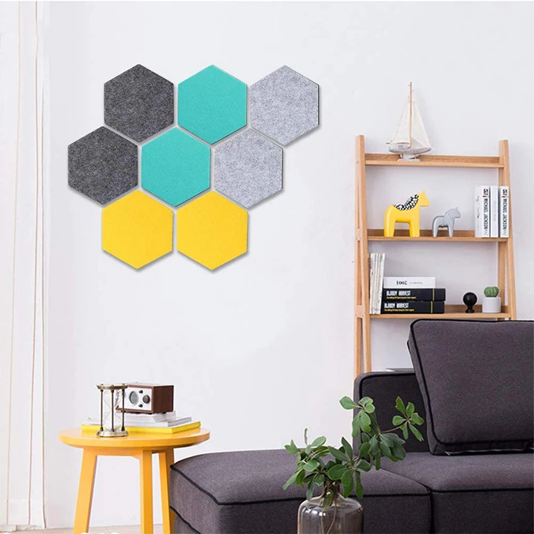 Hotsale China Creactive Product Colorful Felt 3d hexagon acoustic panel