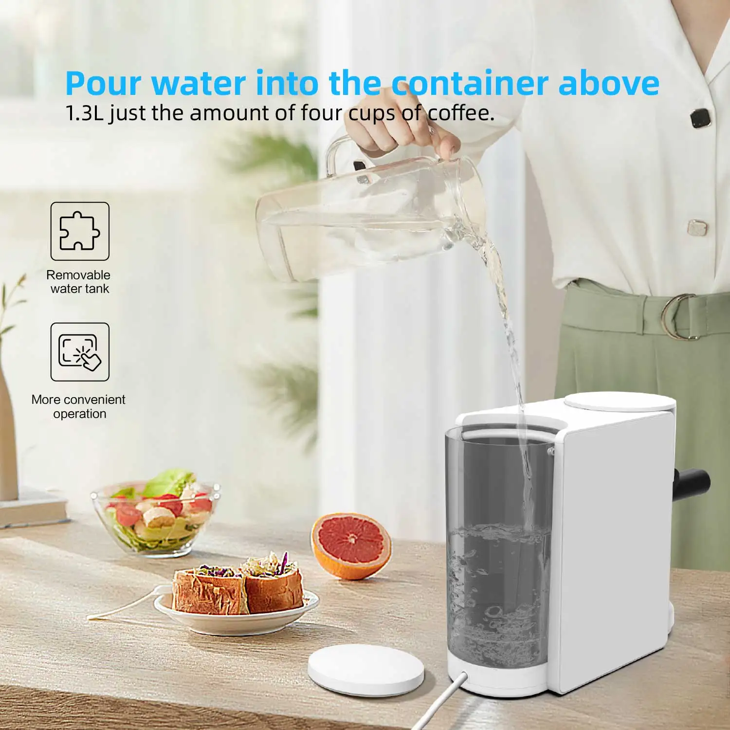 Espresso Coffee Maker Machine with ULKA pump, 15 Bar or 20bar, Semi-automatic, Efficient Thermblock Heating System