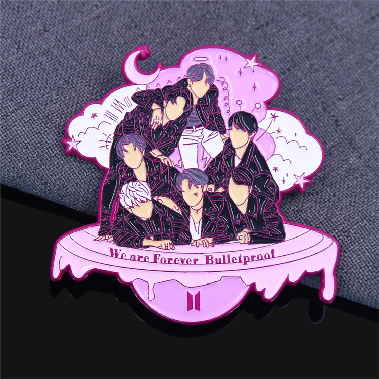 Popular Funny Fashion Brooch Kpop Metal Soft Hard Enamel Lapel Pin for Gifts